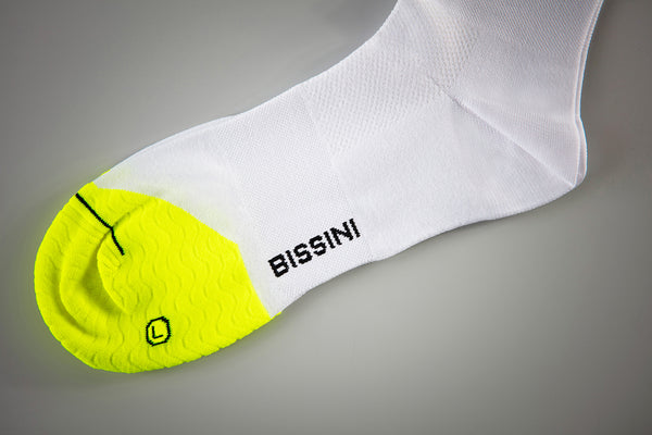 Cosi White Yellow Cycling Socks - Mid Season