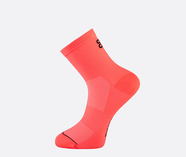 Classic Short Hi-Vis Coral Cycling socks