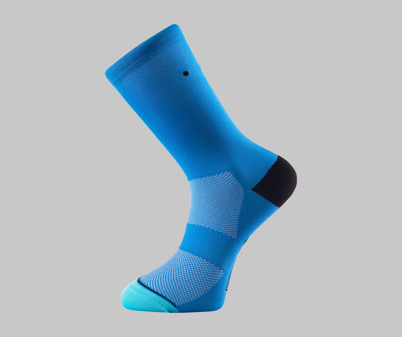 azure blue cycling socks